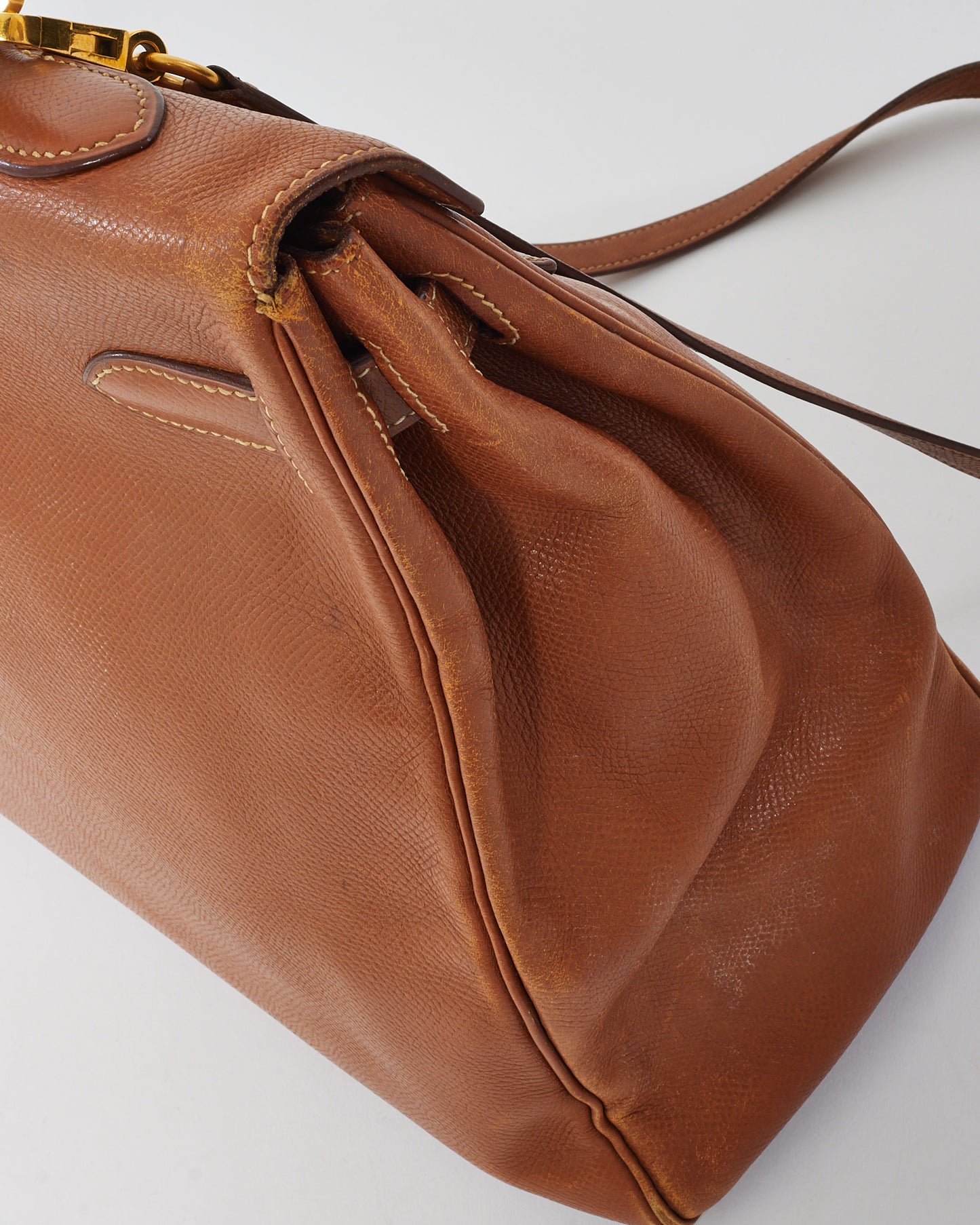 Hermès Vintage Gold Epsom Leather Kelly 32 GHW