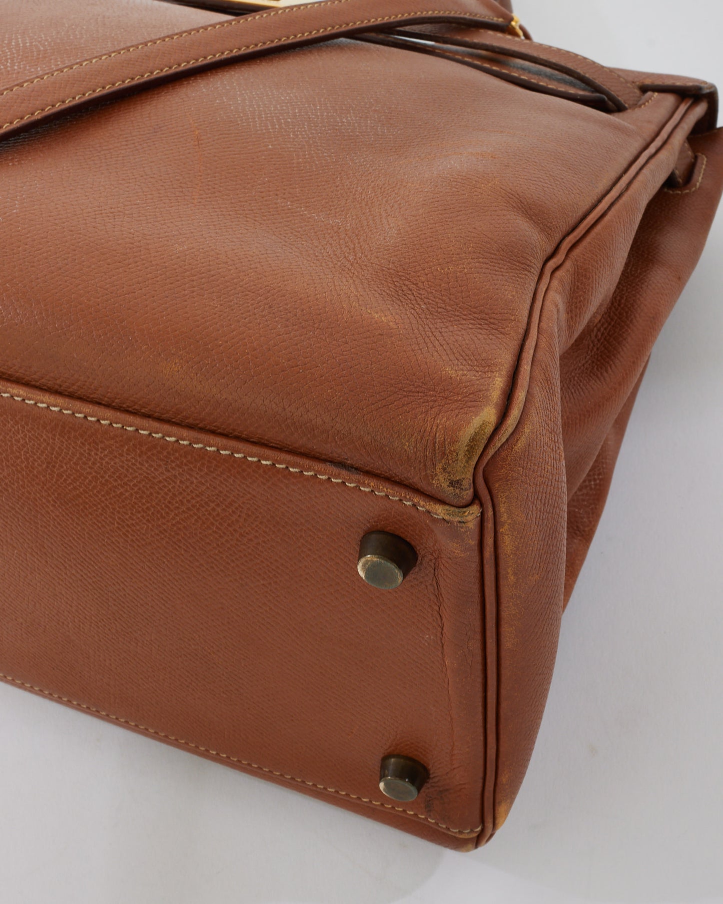 Hermès Vintage Gold Epsom Leather Kelly 32 GHW