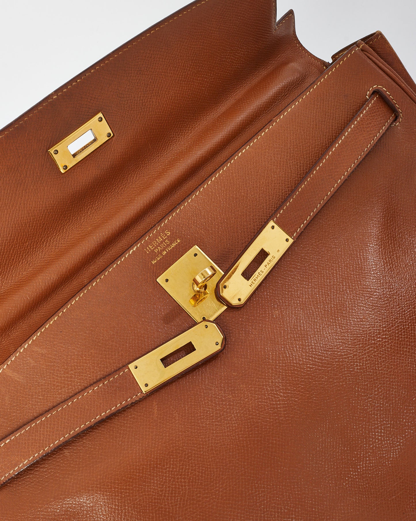 Hermès Vintage Gold Epsom Leather Kelly 32 GHW