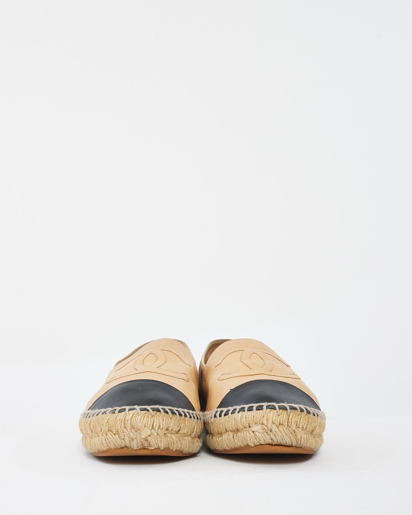 Chanel Beige Leather Espadrille Shoes - 40