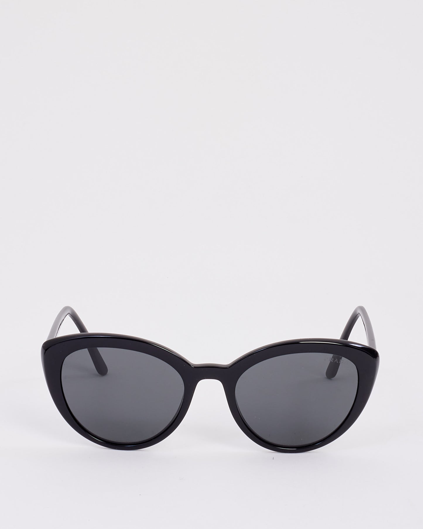 Prada Black Acetate Cat Eye SPR 02V Sunglasses