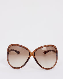  Tom Ford Brown Acetate Oversized Claudia Sunglasses
