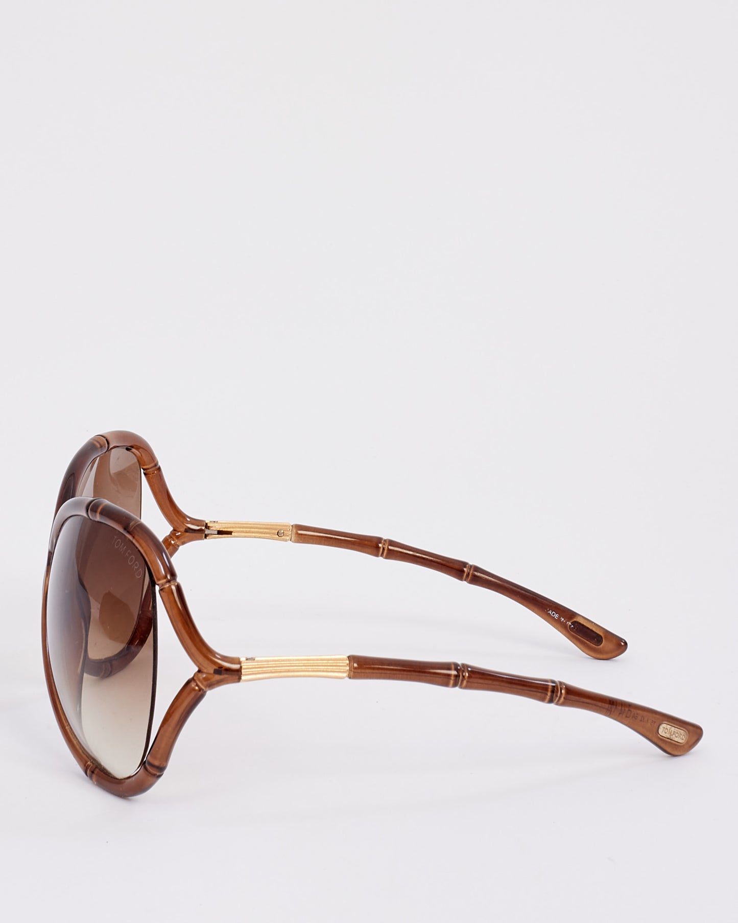 Tom Ford Brown Acetate Oversized Claudia Sunglasses