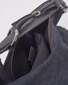 Gucci Black GG Canvas Medium Horsebit Hobo Bag