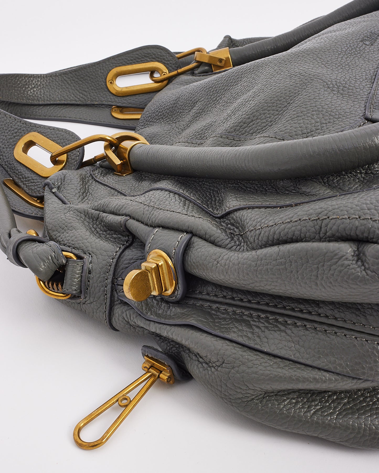 Chloé Dark Grey Leather Paraty Bag