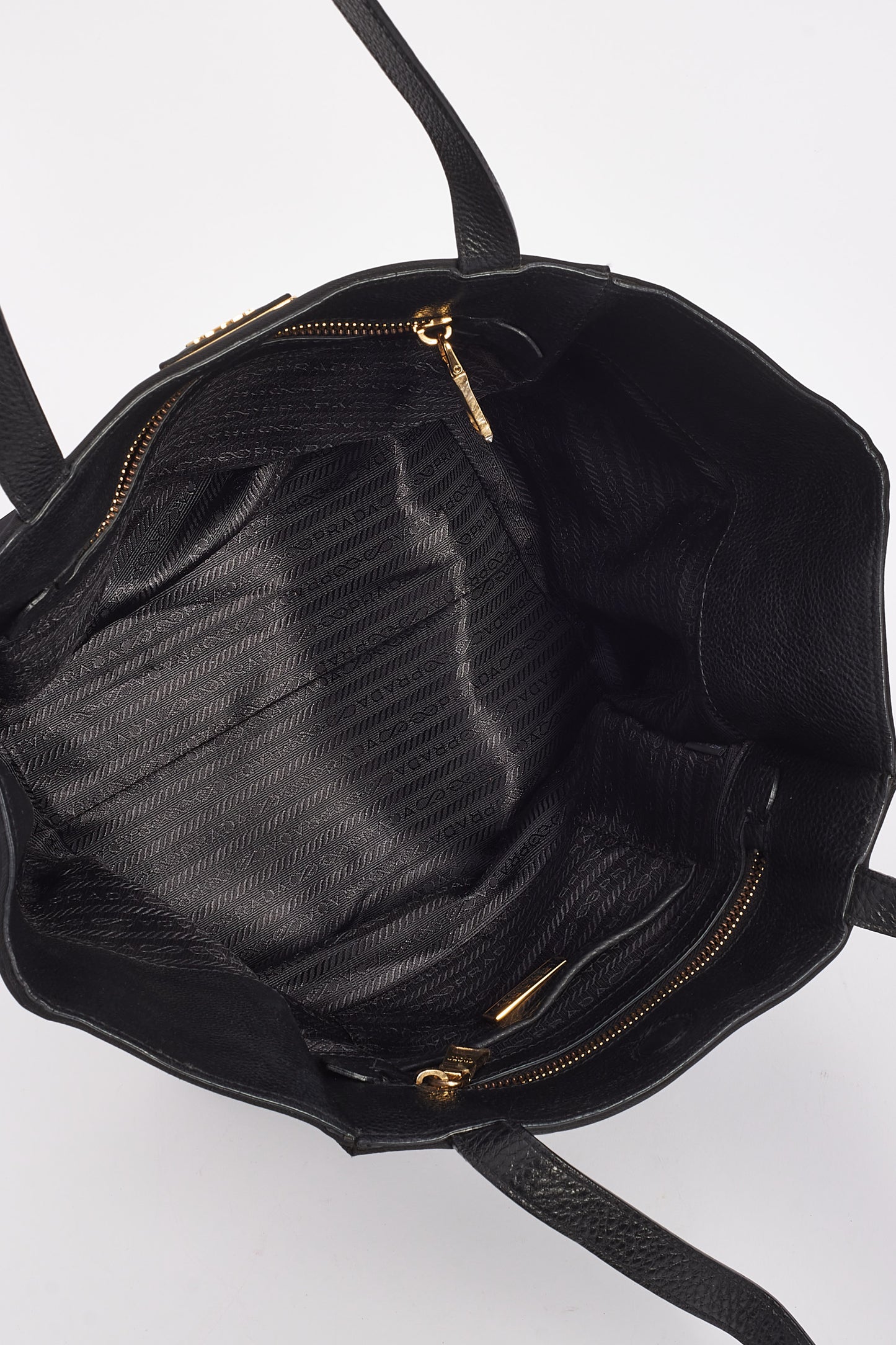 Prada Black Nylon Tessuto Logo Tote Bag