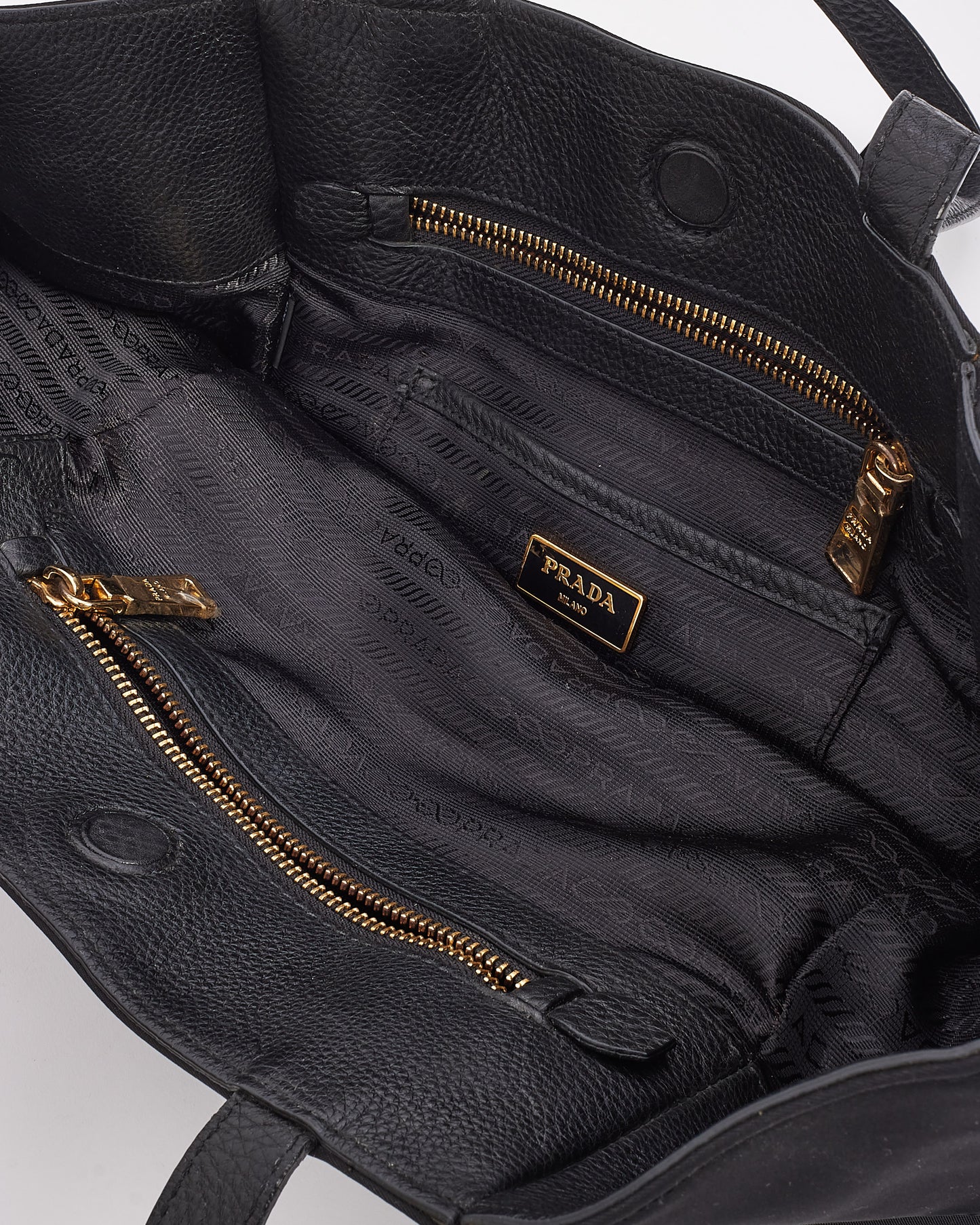 Prada Black Nylon Tessuto Logo Tote Bag