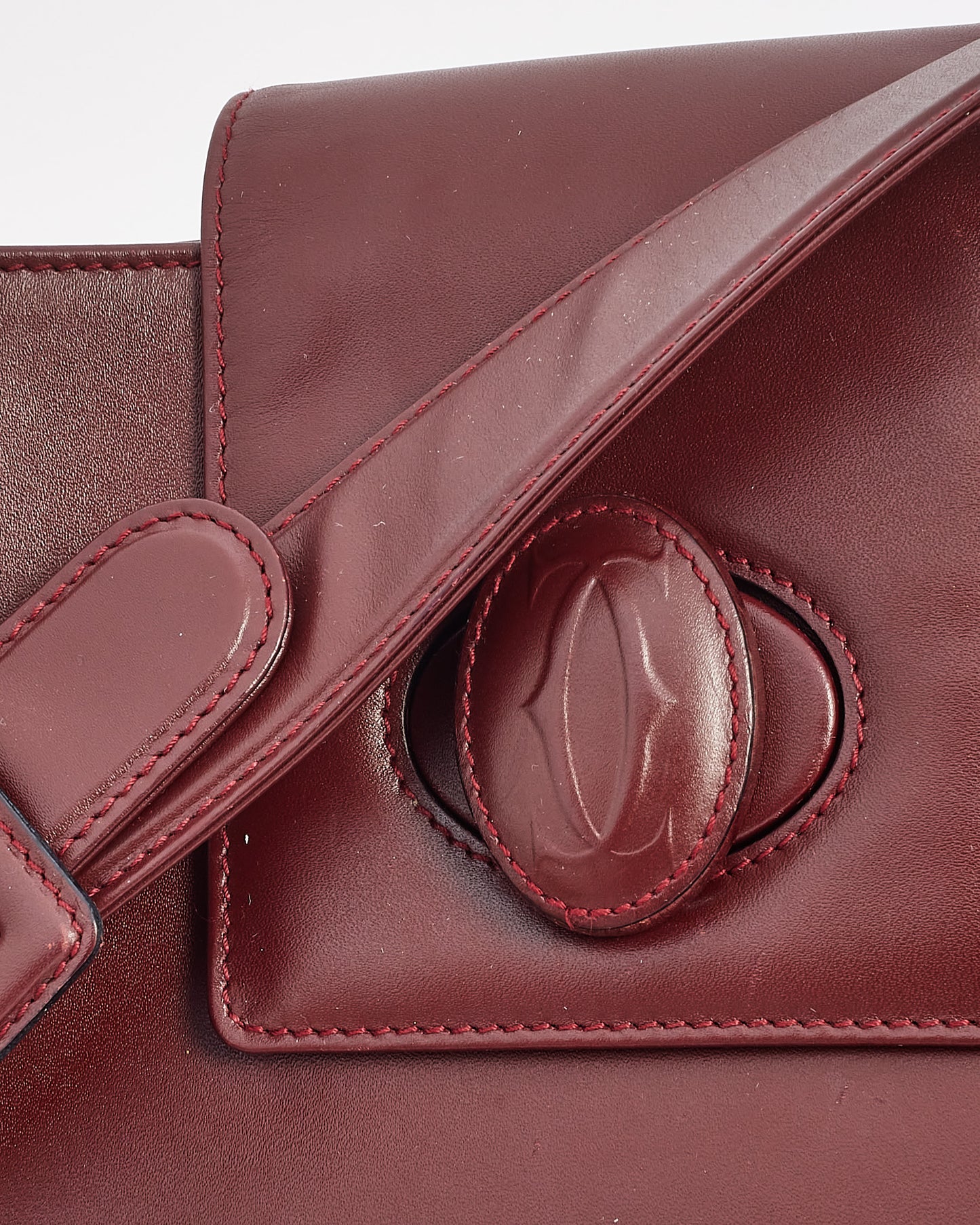 Cartier Burgundy Leather Must De Cartier Crossbody Bag