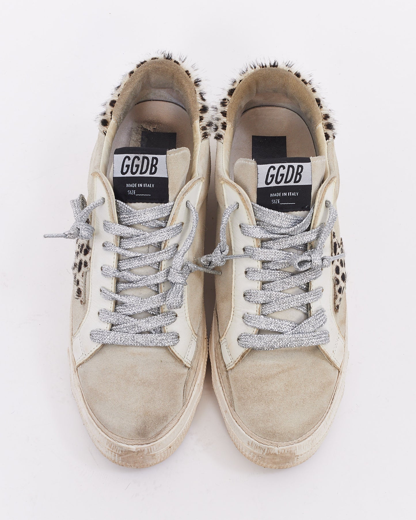 Golden Goose White Leather & Pony Hair Low Top Sneakers -39