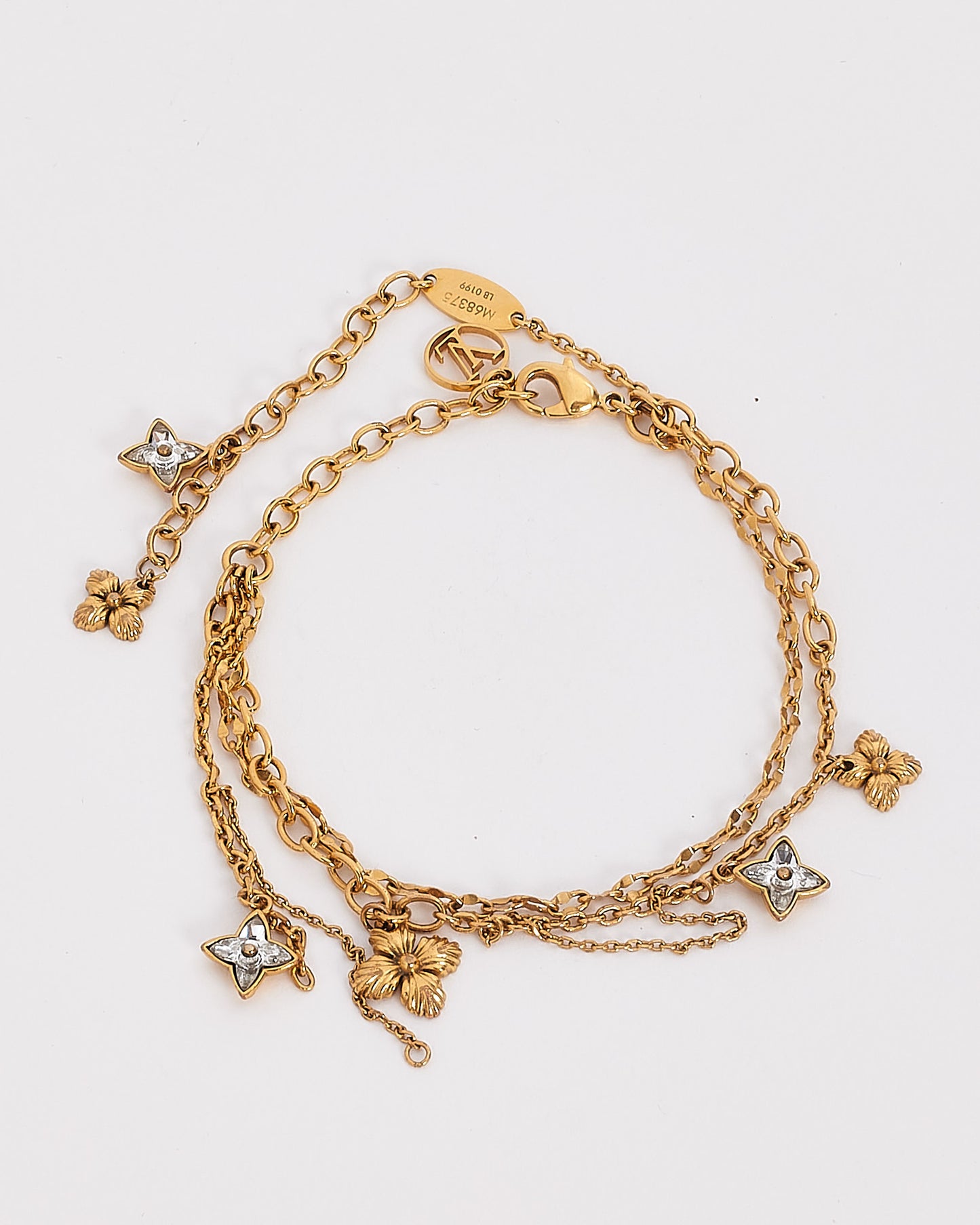 Bracelet fleur fleurie en métal doré Louis Vuitton