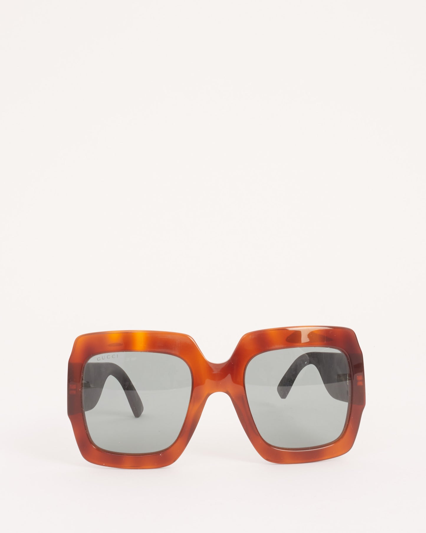 Gucci Brown & Silver Sparkle Oversize Square GG0102S Sunglasses