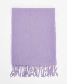  Saint Laurent Purple Wool Fringe Scarf
