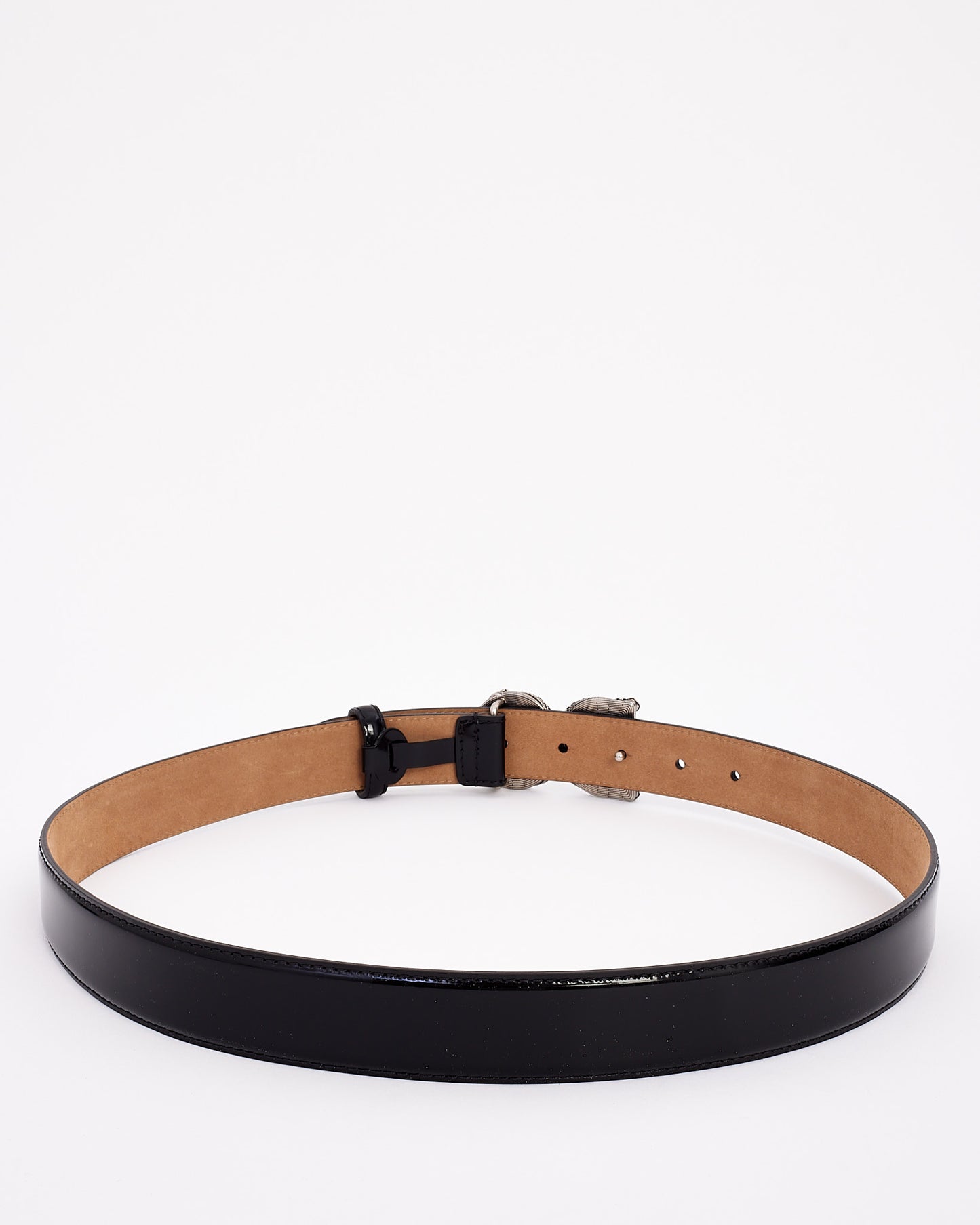 Dolce & Gabbana Black Patent Leather Baroque Belt - 85/34