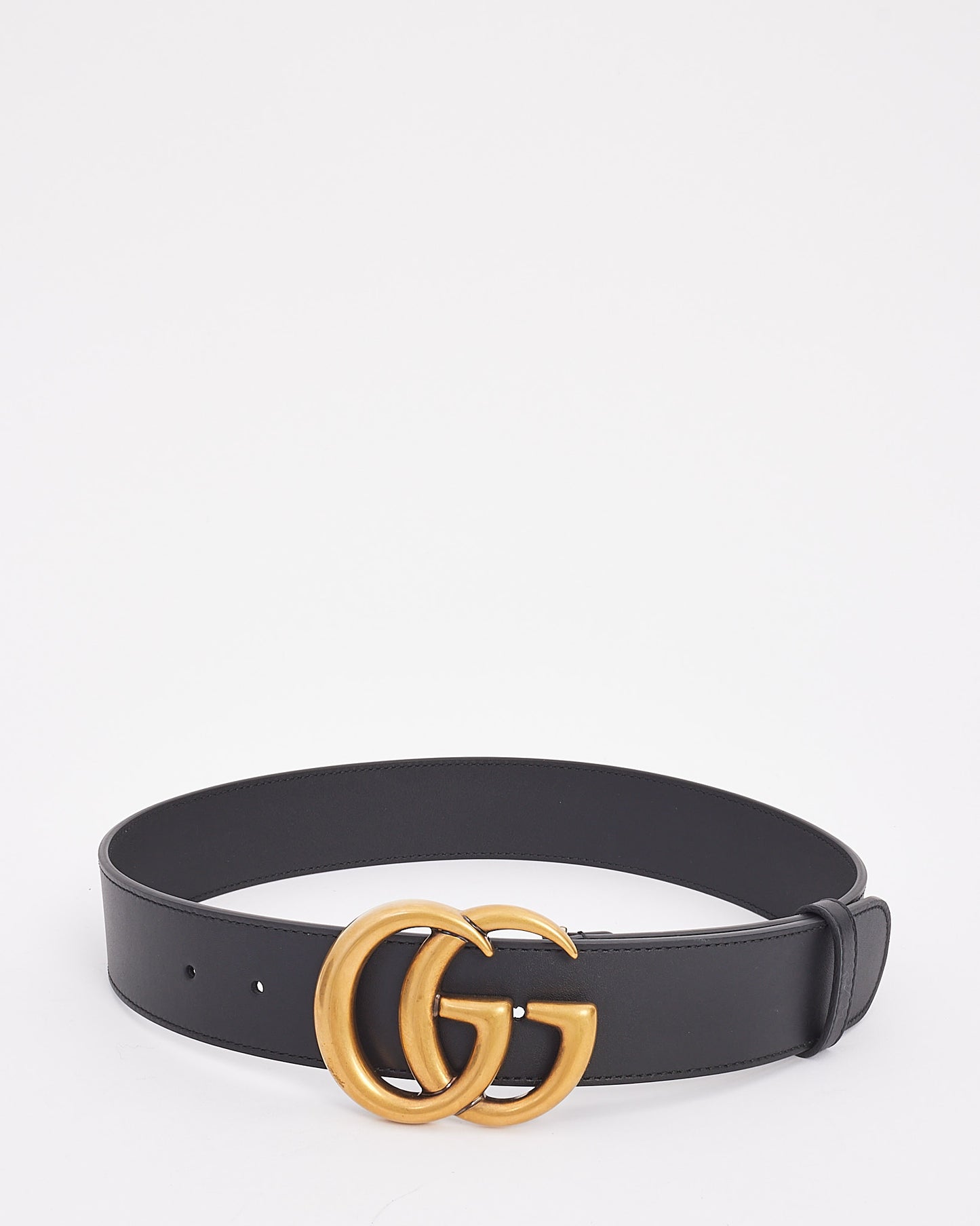 Gucci Black Leather GG Marmont Belt - 70/28