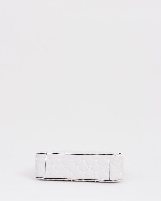 Valentino White Nappa Leather Medium Rockstud Spike Bag
