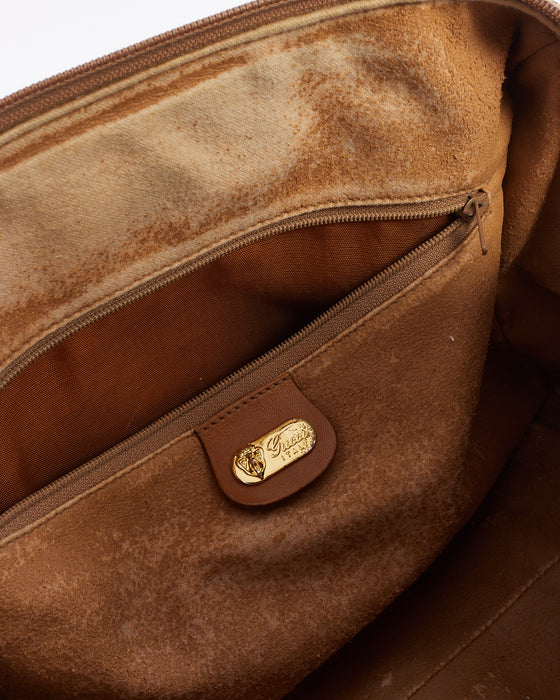 Gucci Vintage Beige Web Detail Boston Bag