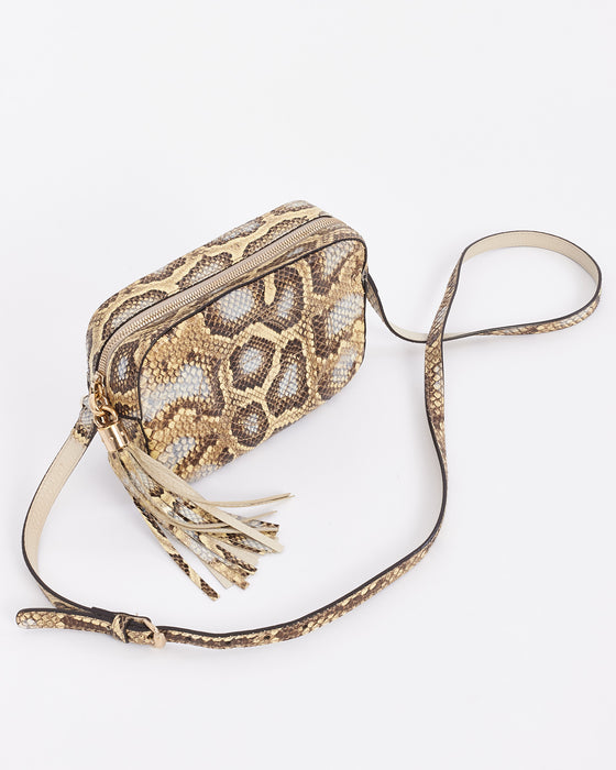 Gucci Brown Python Soho Disco Crossbody Bag