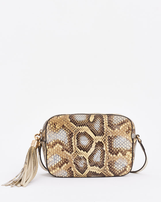 Gucci Brown Python Soho Disco Crossbody Bag