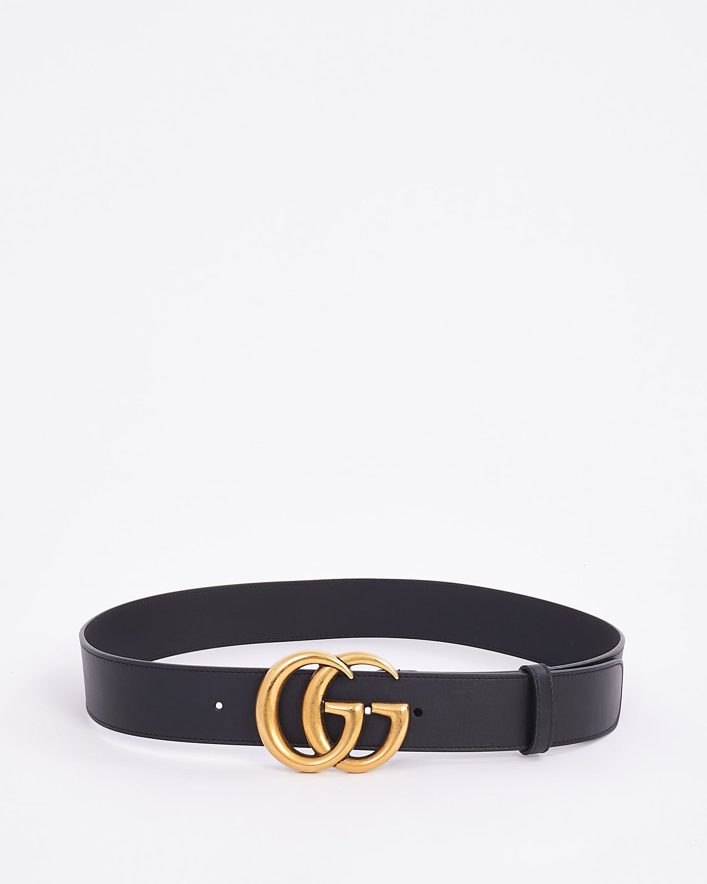 Gucci Black Leather GG Marmont Belt - 85/34