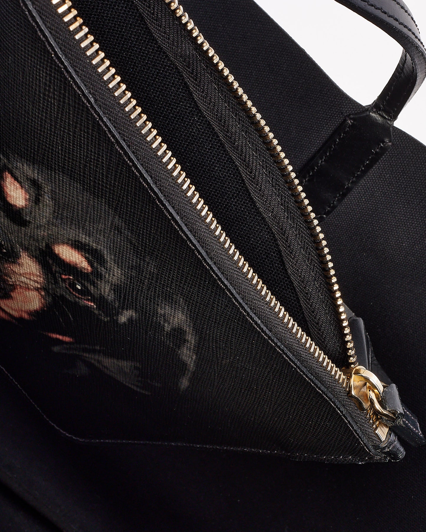 Givenchy Black Coated Canvas Rottweiler Large Tote Bag