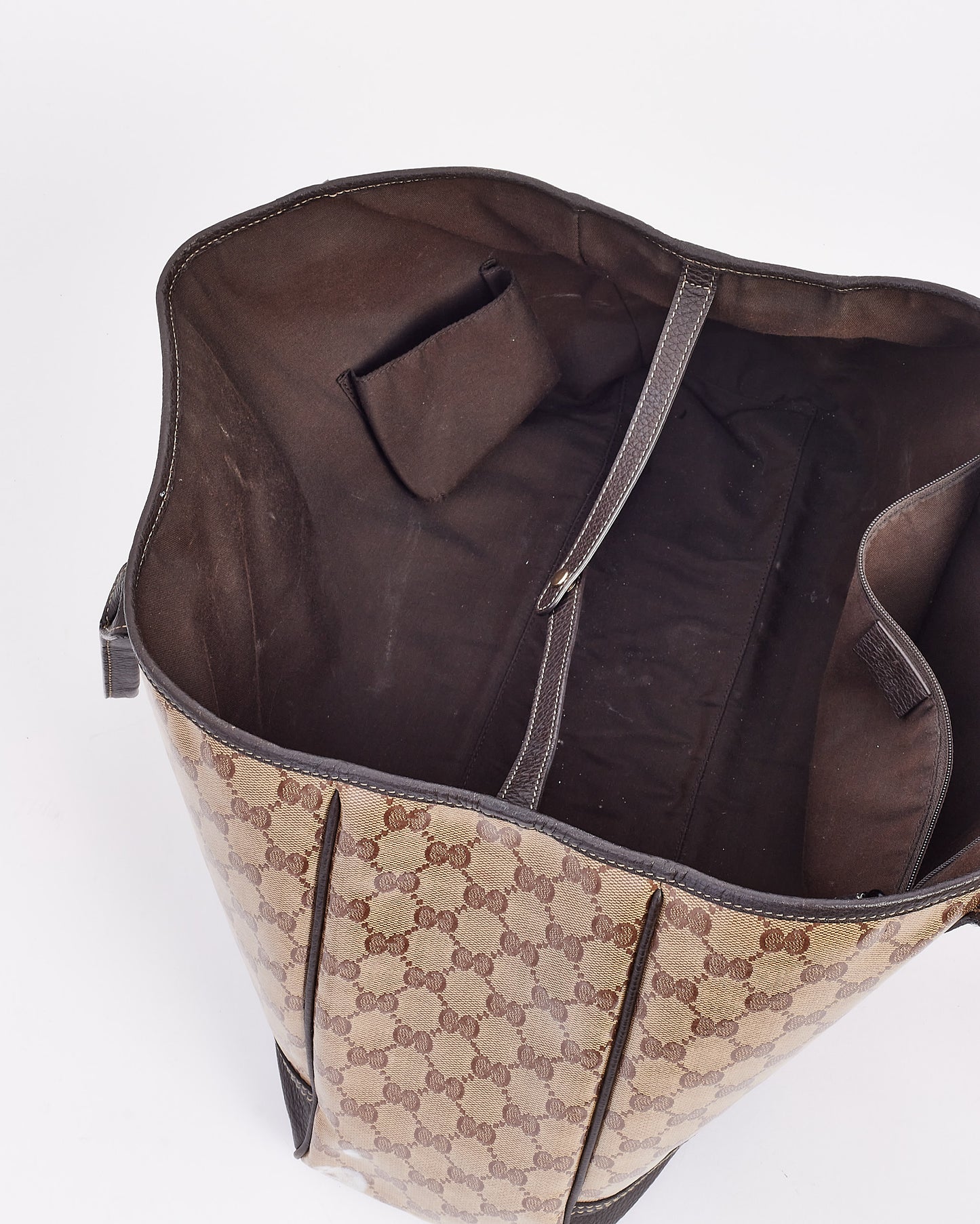 Gucci Brown GG Supreme Canvas Large Crystal Tote