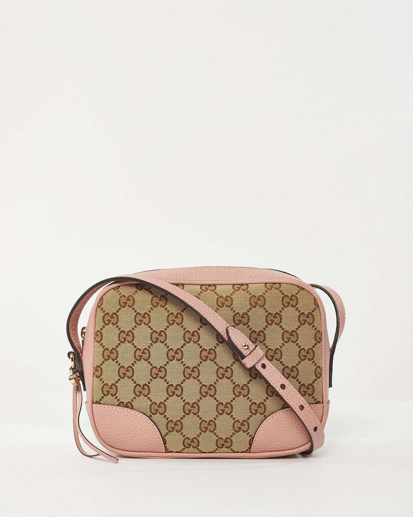 Buy Gucci Brown Pink Monogram Canvas Mini Bree Messenger Bag