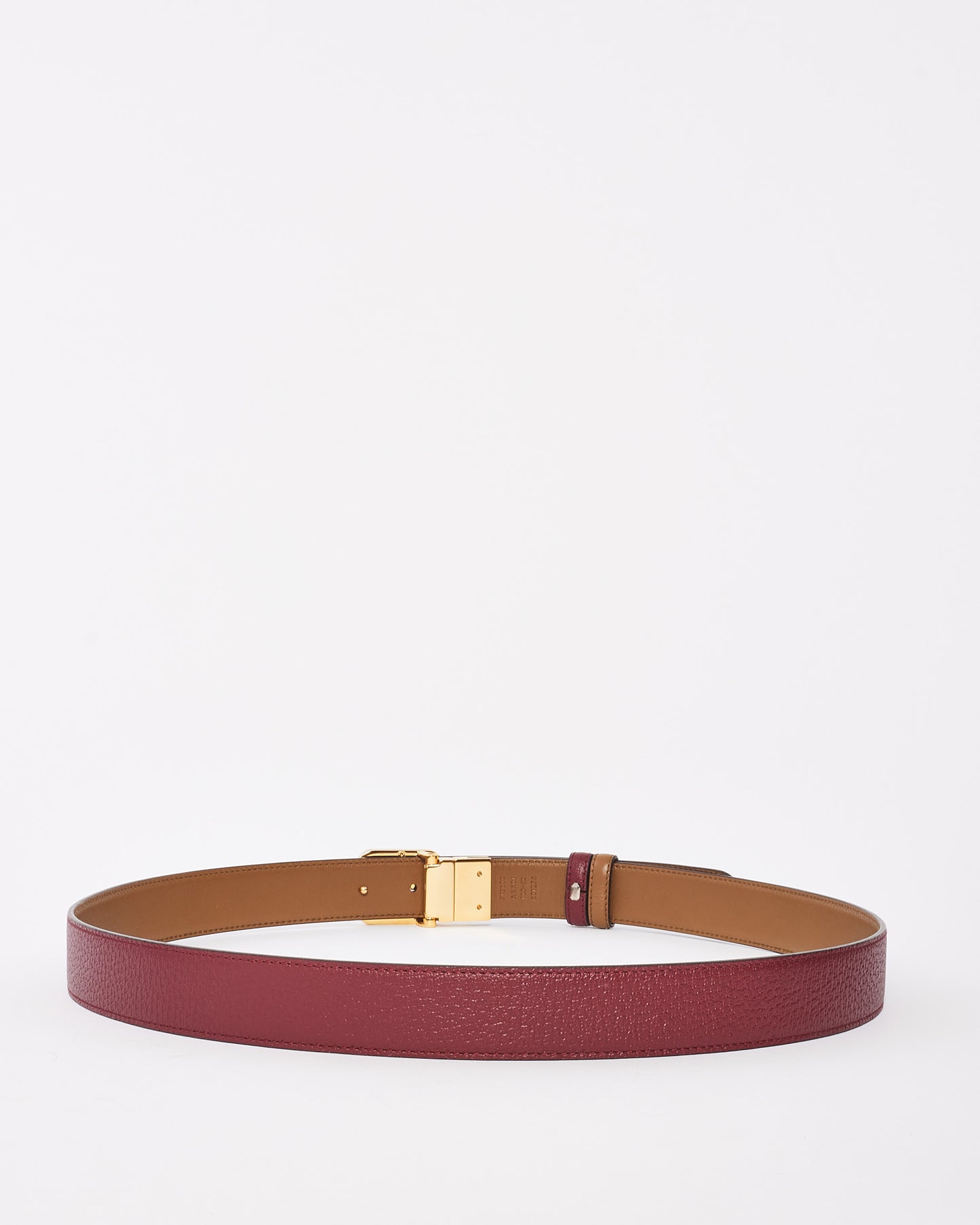 Ceinture à boucle GG bicolore en cuir bordeaux Gucci - 105/42