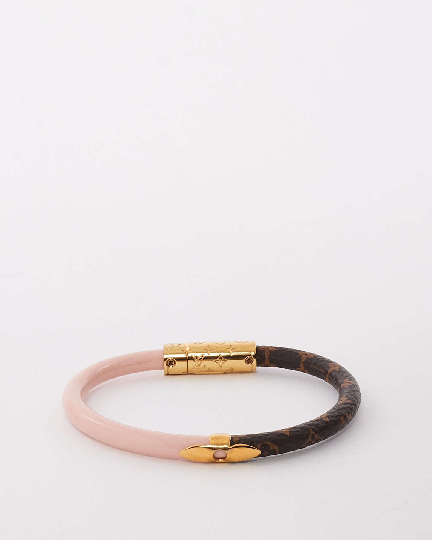 Louis Vuitton Monogram & Pink Canvas Daily Confidential Bracelet - Size 17