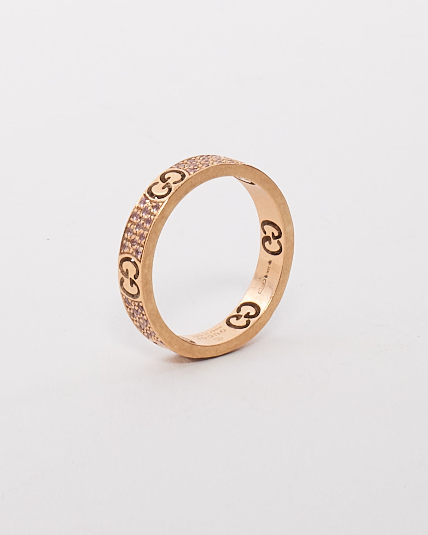 Gucci 18K Rose Gold Pink Diamond Icon Stardust Band - 5.5