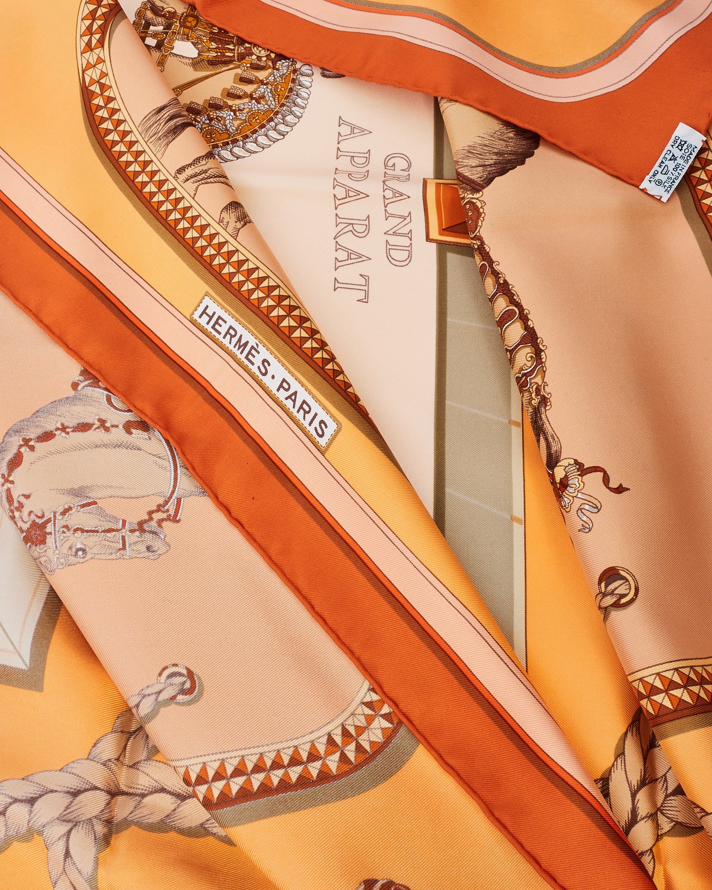 Hermès Orange "Grand Appart" Silk Scarf