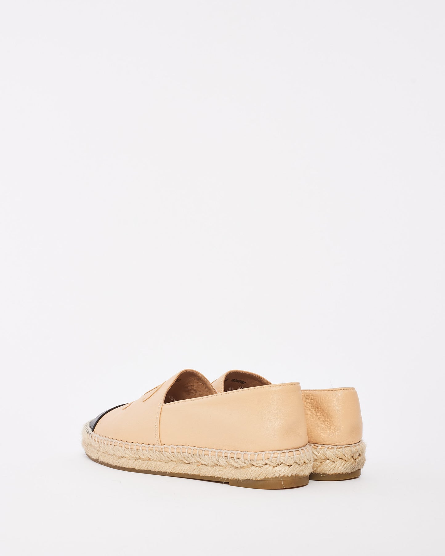 Chanel Beige Leather Espadrille Shoes - 37