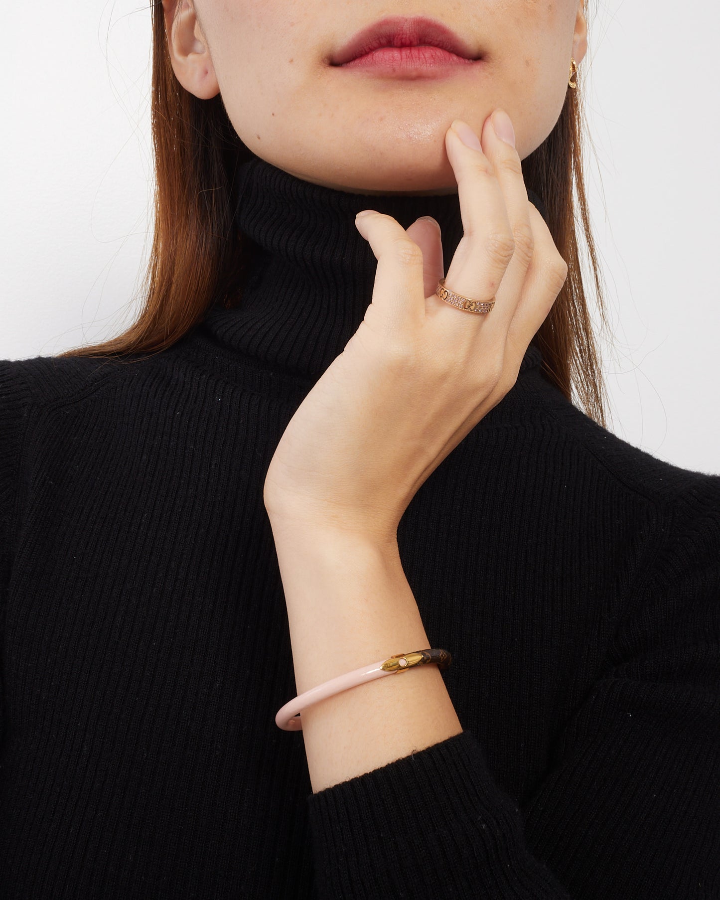 Gucci 18K Rose Gold Pink Diamond Icon Stardust Band - 5.5