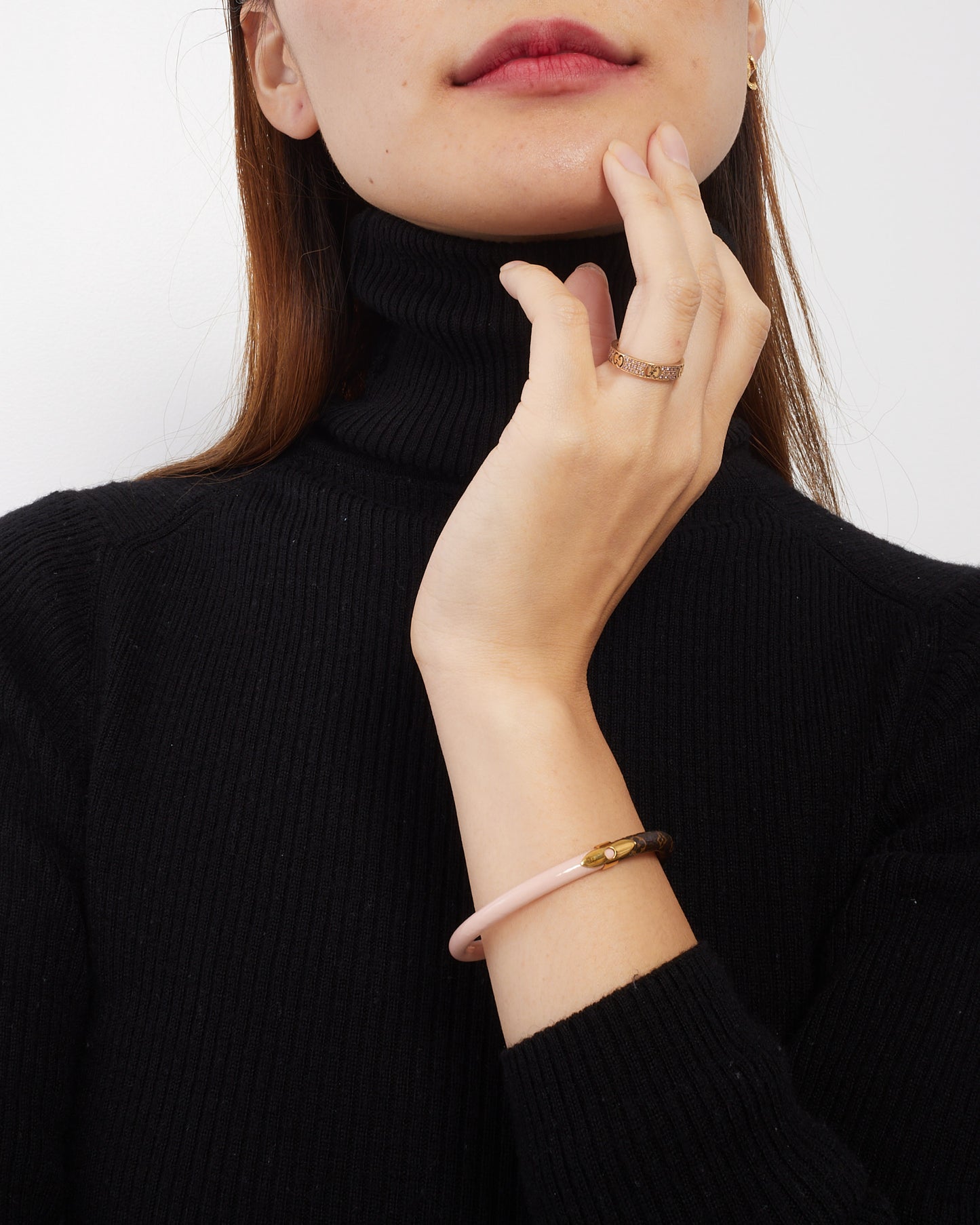 Louis Vuitton Monogram & Pink Canvas Daily Confidential Bracelet - Size 17