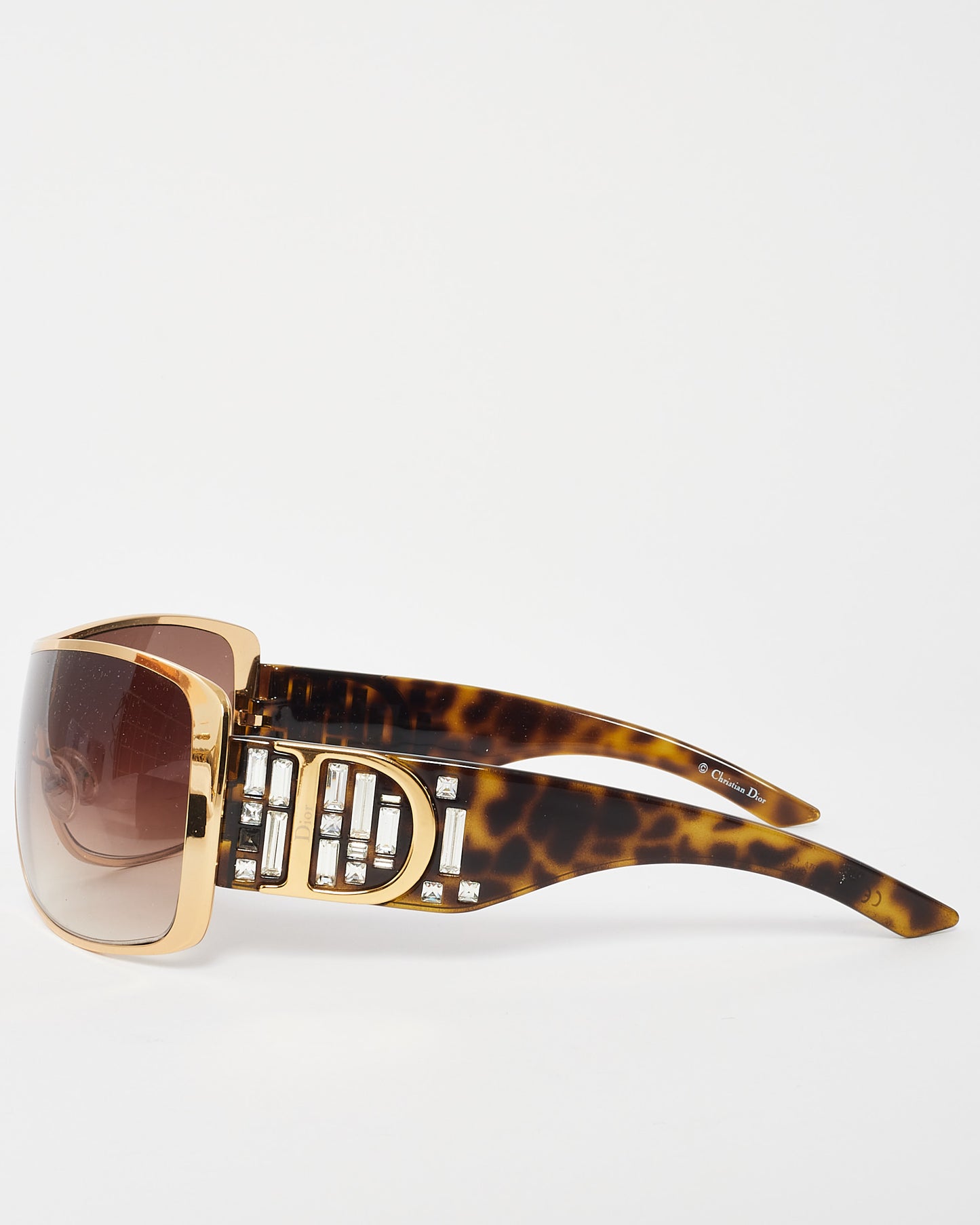 Lunettes de soleil Indinight Shield en métal marron vintage Dior