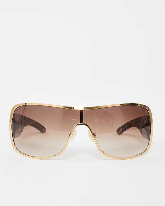 Lunettes de soleil Indinight Shield en métal marron vintage Dior