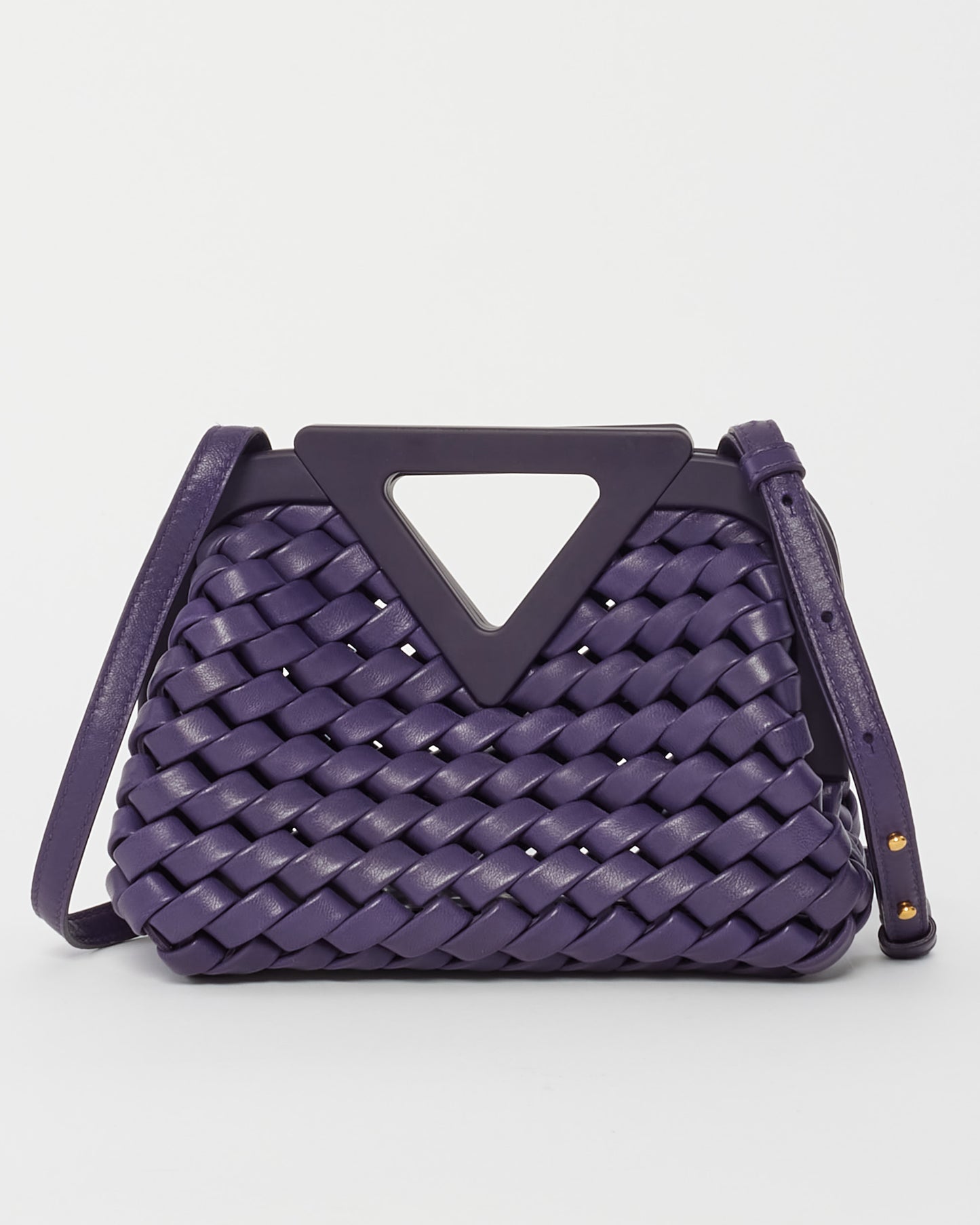 Bottega Veneta Purple Intrecciato Leather Mini Point Bag