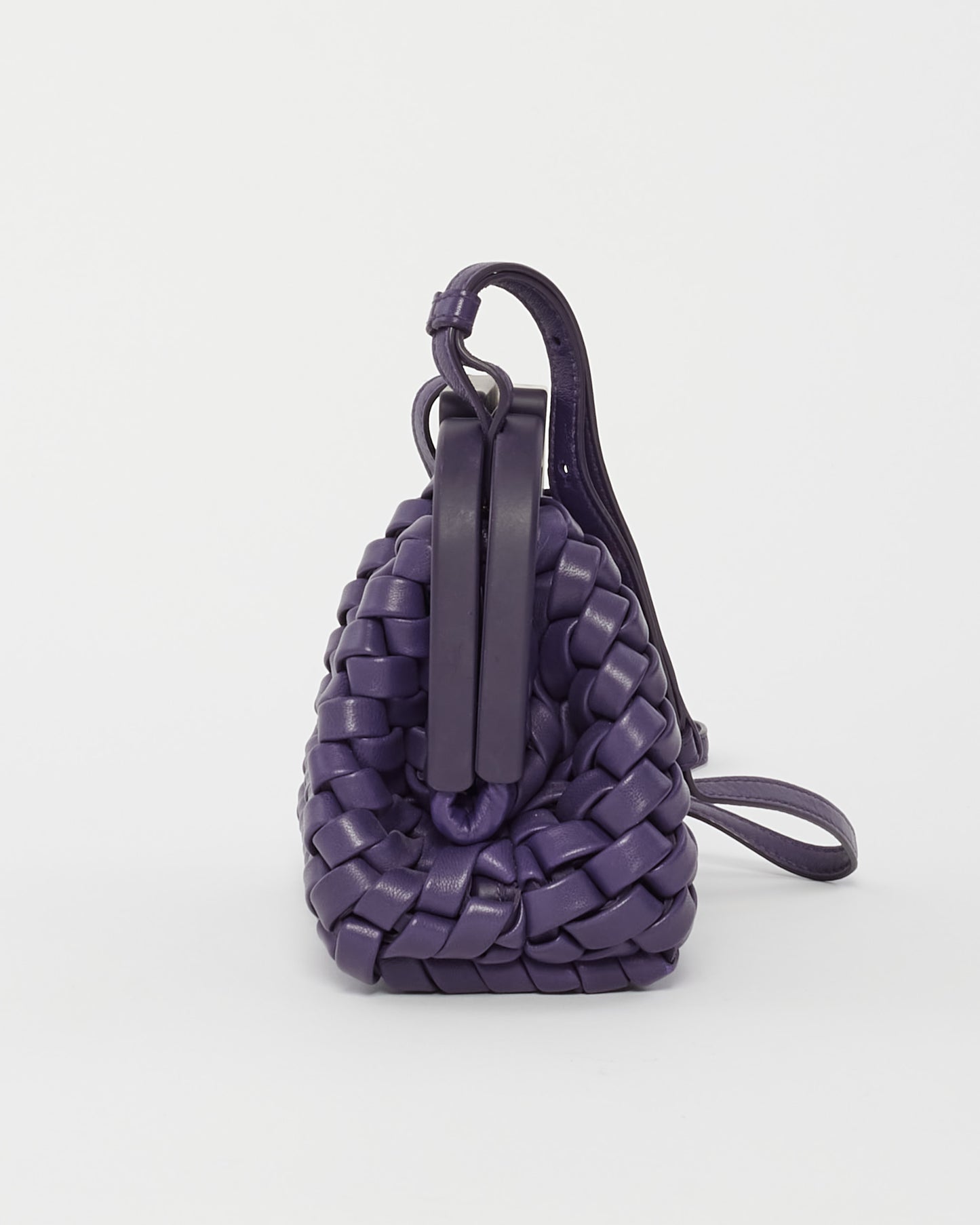 Bottega Veneta Purple Intrecciato Leather Mini Point Bag