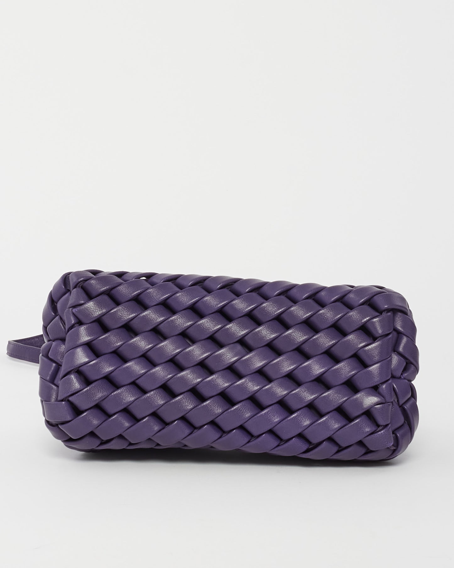 Bottega Veneta Purple Intrecciato Leather Mini Point Bag