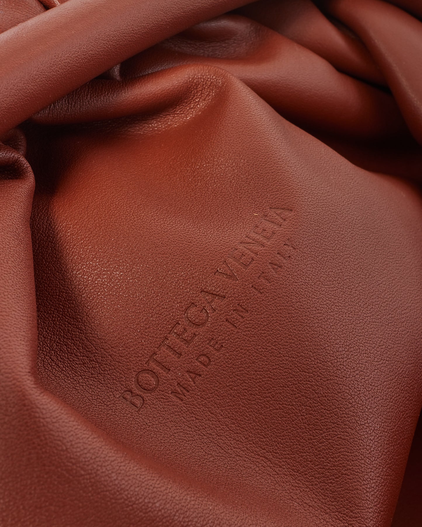 Bottega Veneta Rust Leather The Pouch Clutch Bag