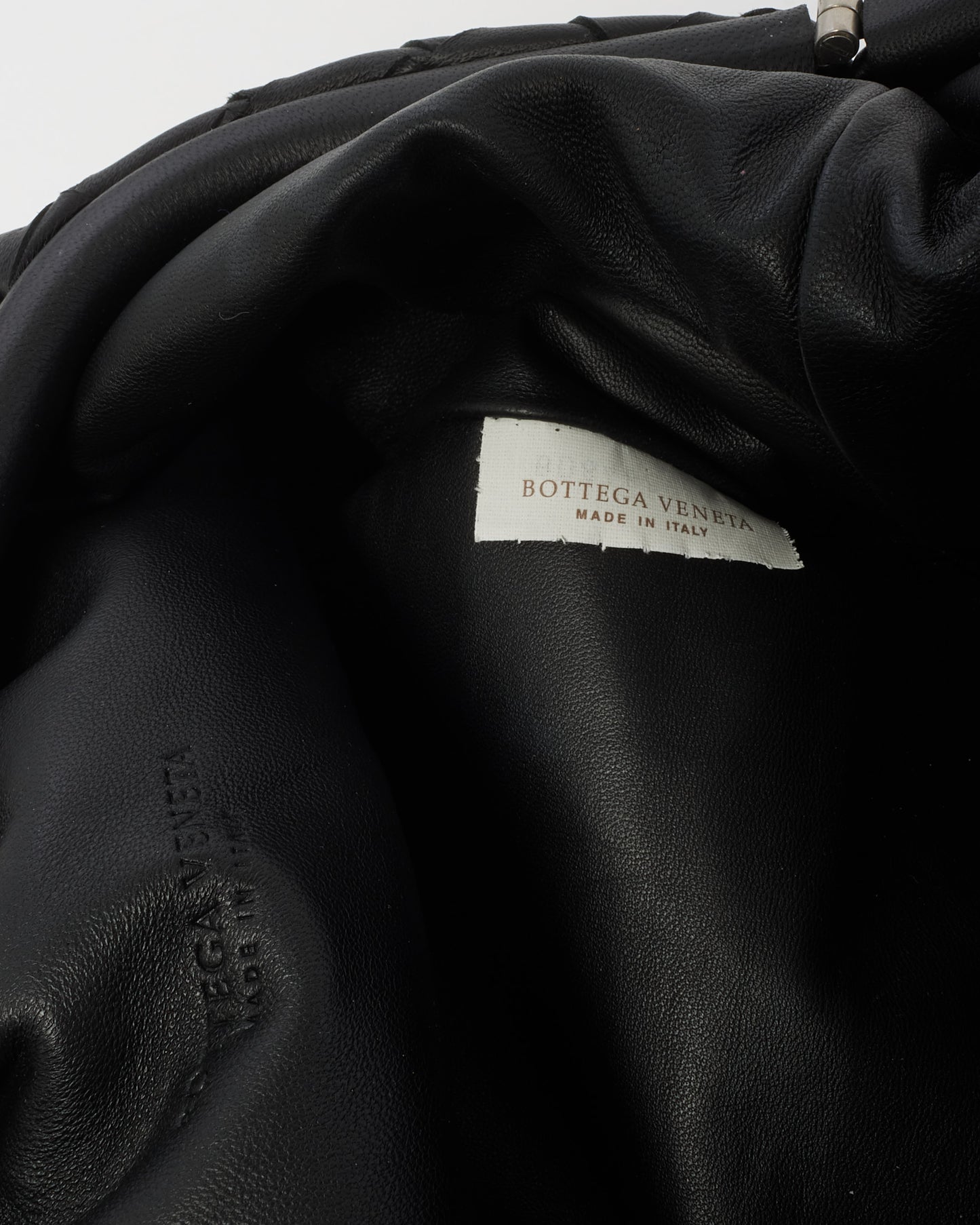 Bottega Veneta Black Intrecciato Leather Classic Pouch Clutch Bag