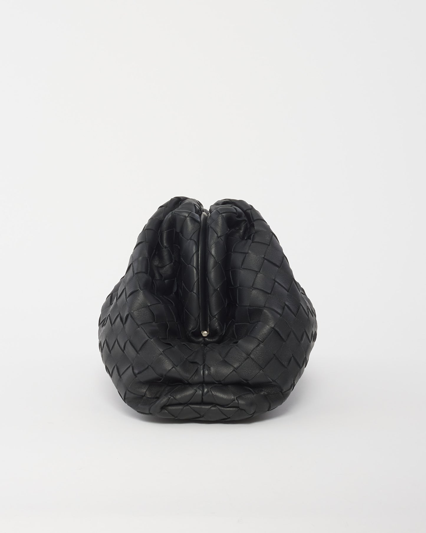 Bottega Veneta Black Intrecciato Leather Classic Pouch Clutch Bag