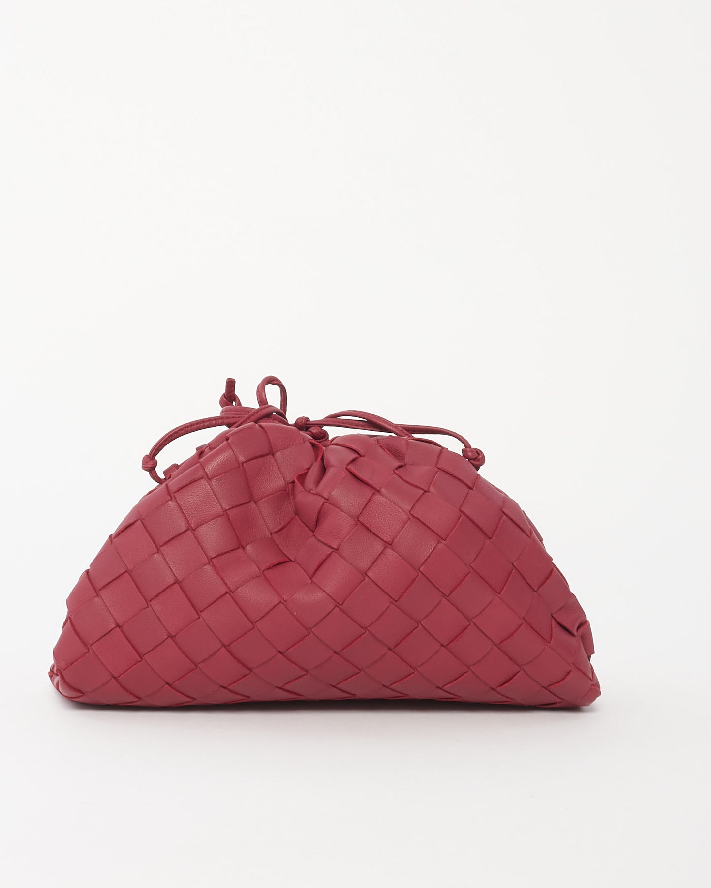 Bottega Veneta Sac bandoulière Mini Pouch Intrecciato Framboise