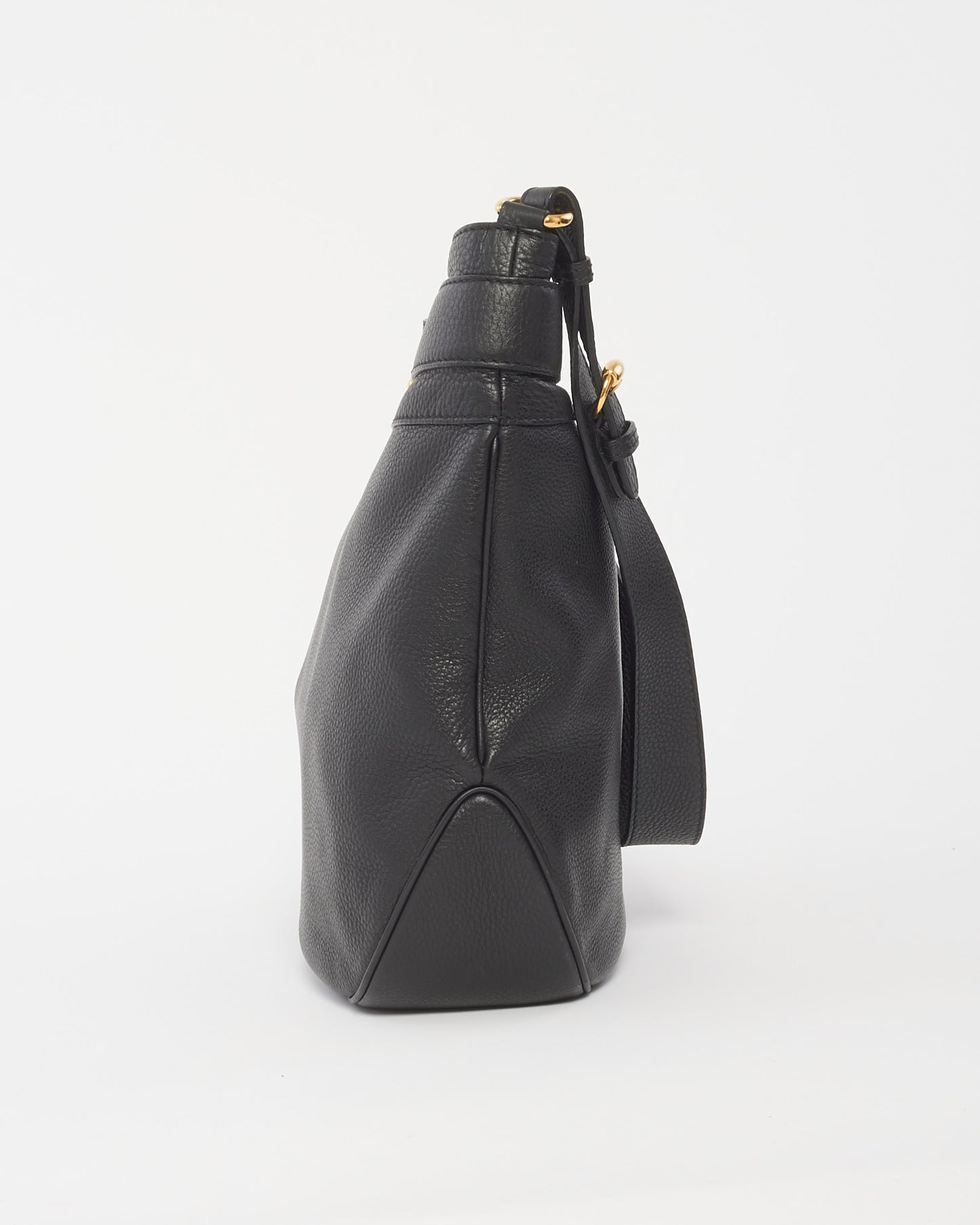Gucci Black Pebbled Leather Large Ride Shoulder Bag