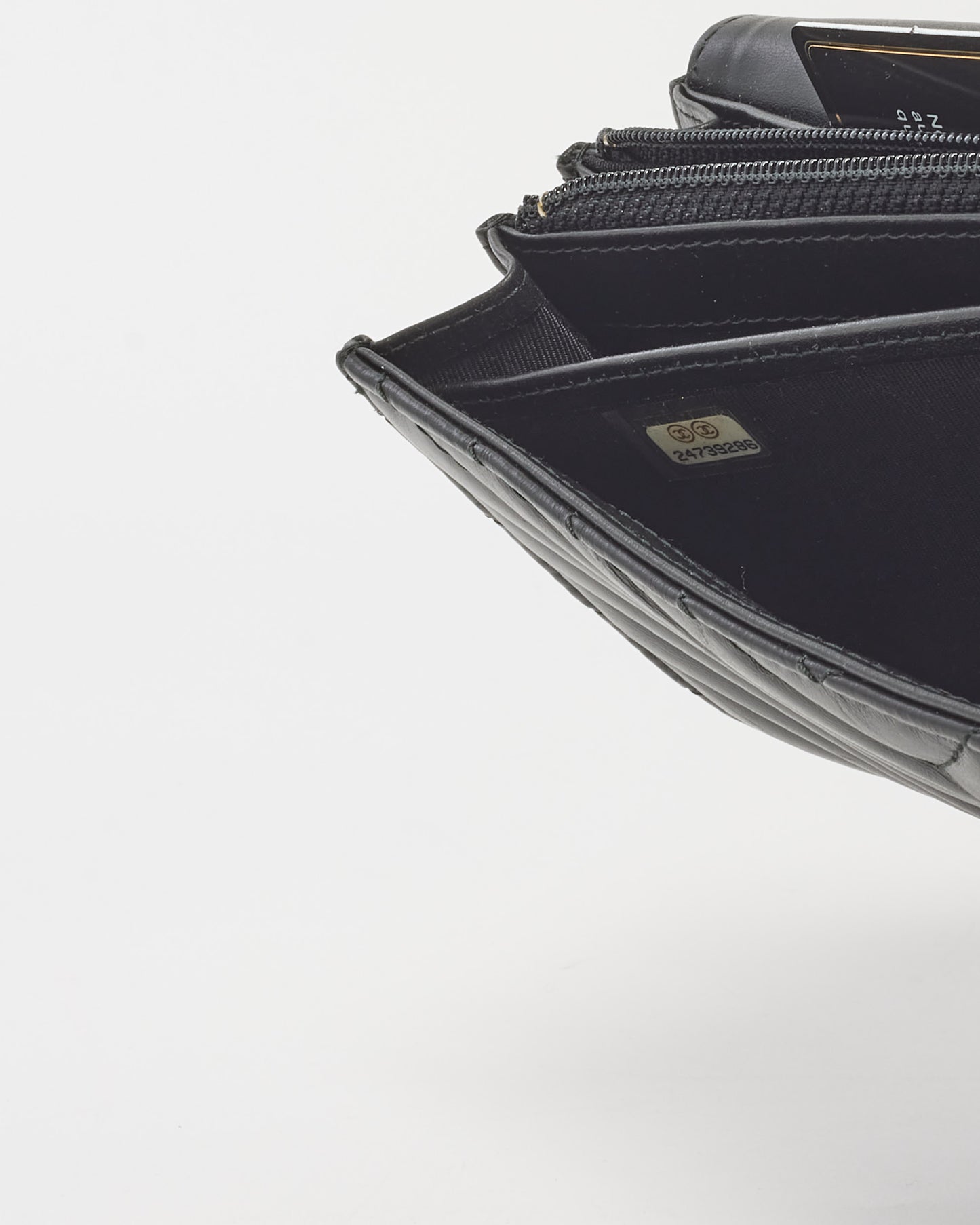 Chanel So Black Chevron Lambskin Reissue Long Wallet