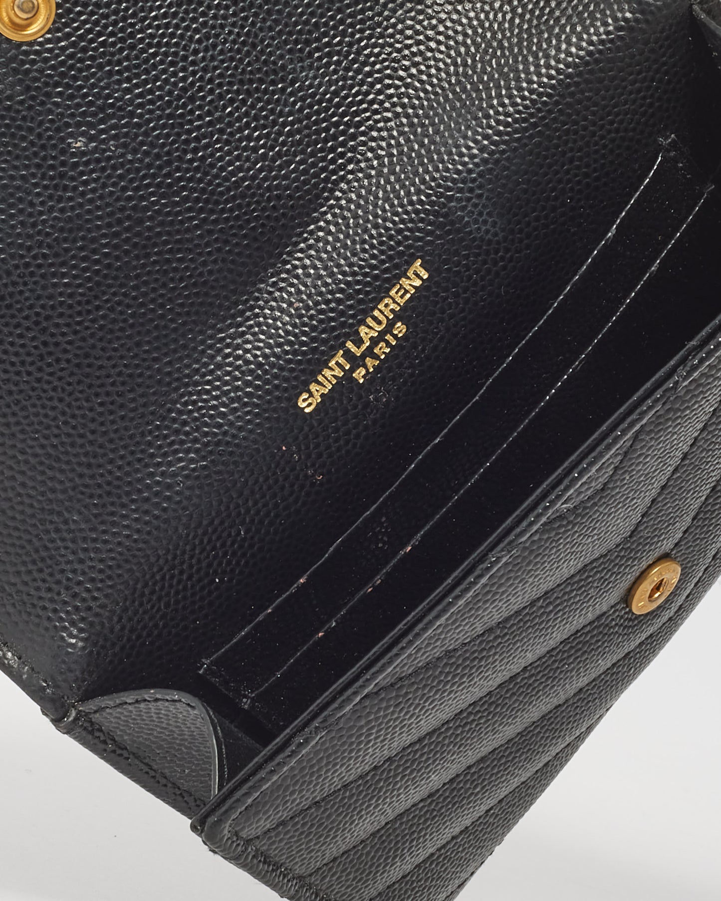 Saint Laurent Black Cassandre Small Envelope Wallet