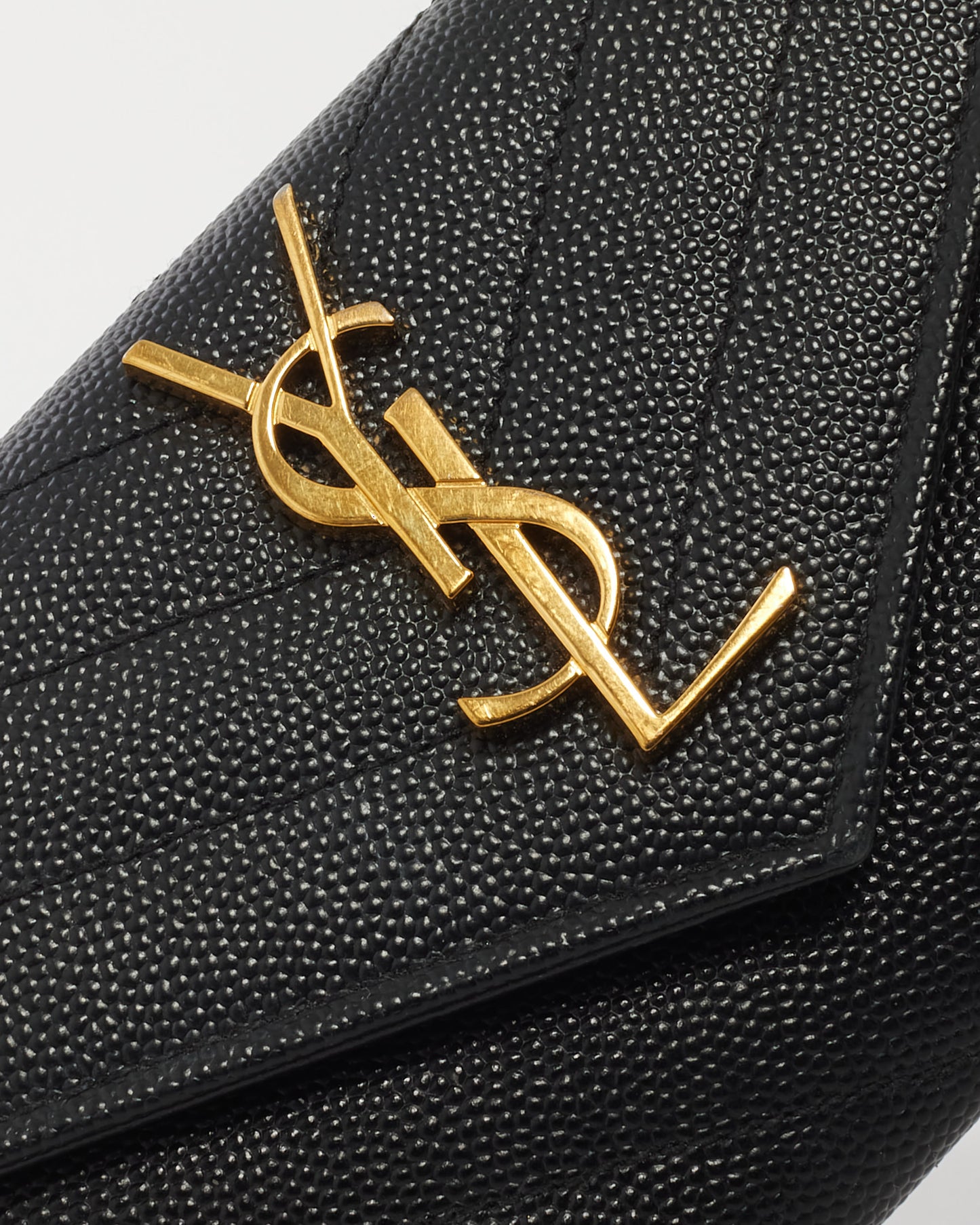 Saint Laurent Black Cassandre Small Envelope Wallet