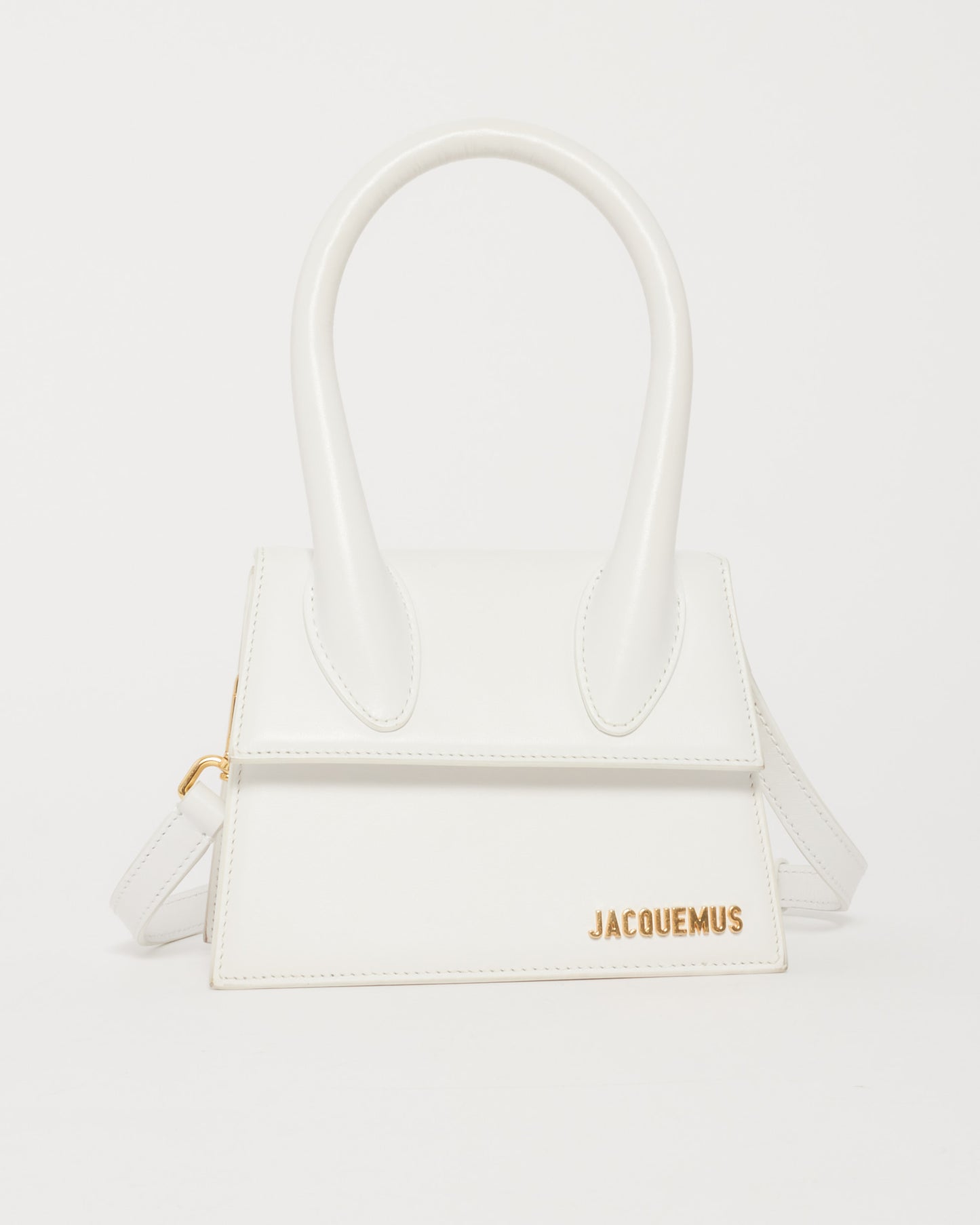 Jacquemus White Leather "Le Chiquito Moyen" Bag