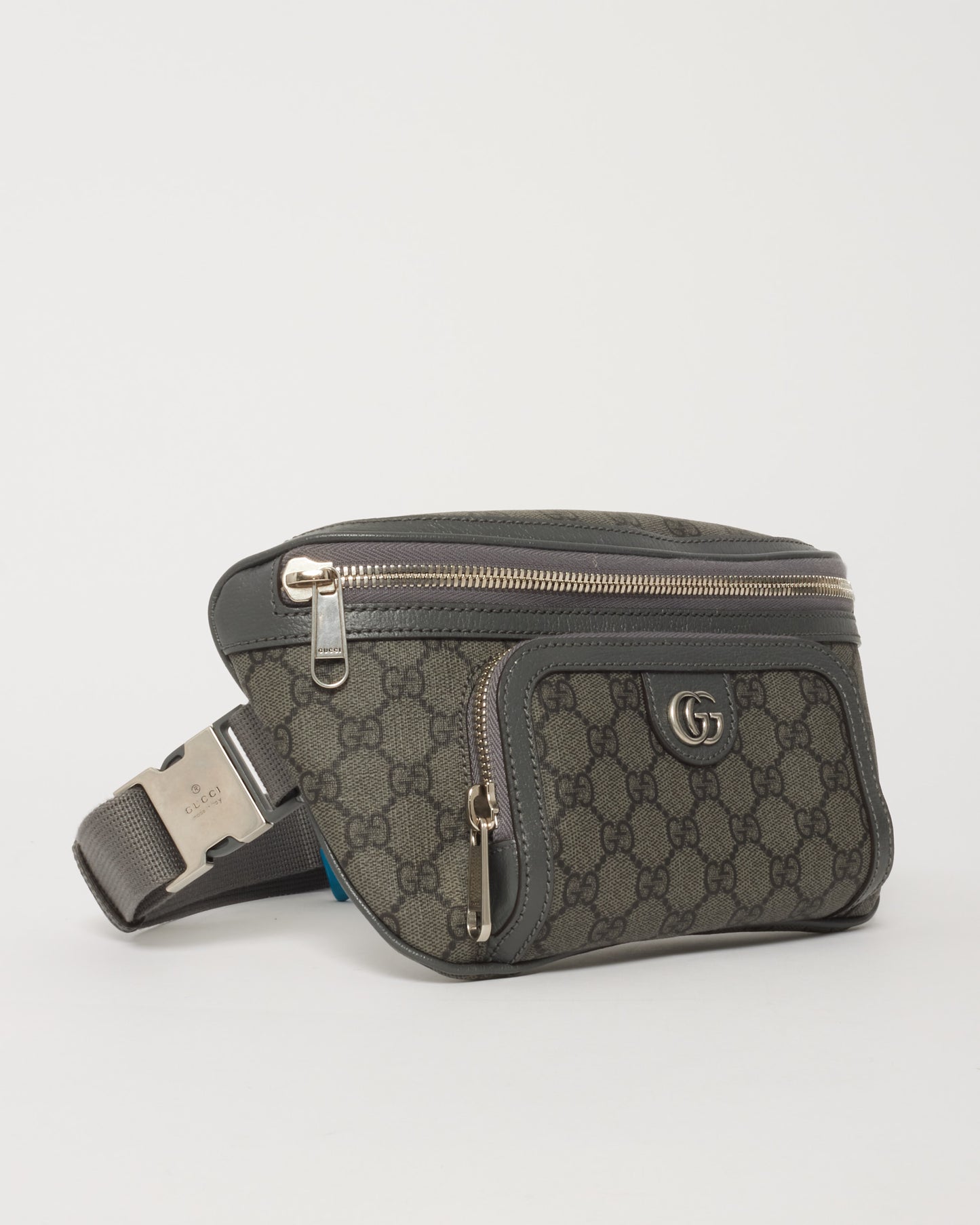 Gucci Grey Monogram GG Supreme Canvas Ophidia Belt Bag