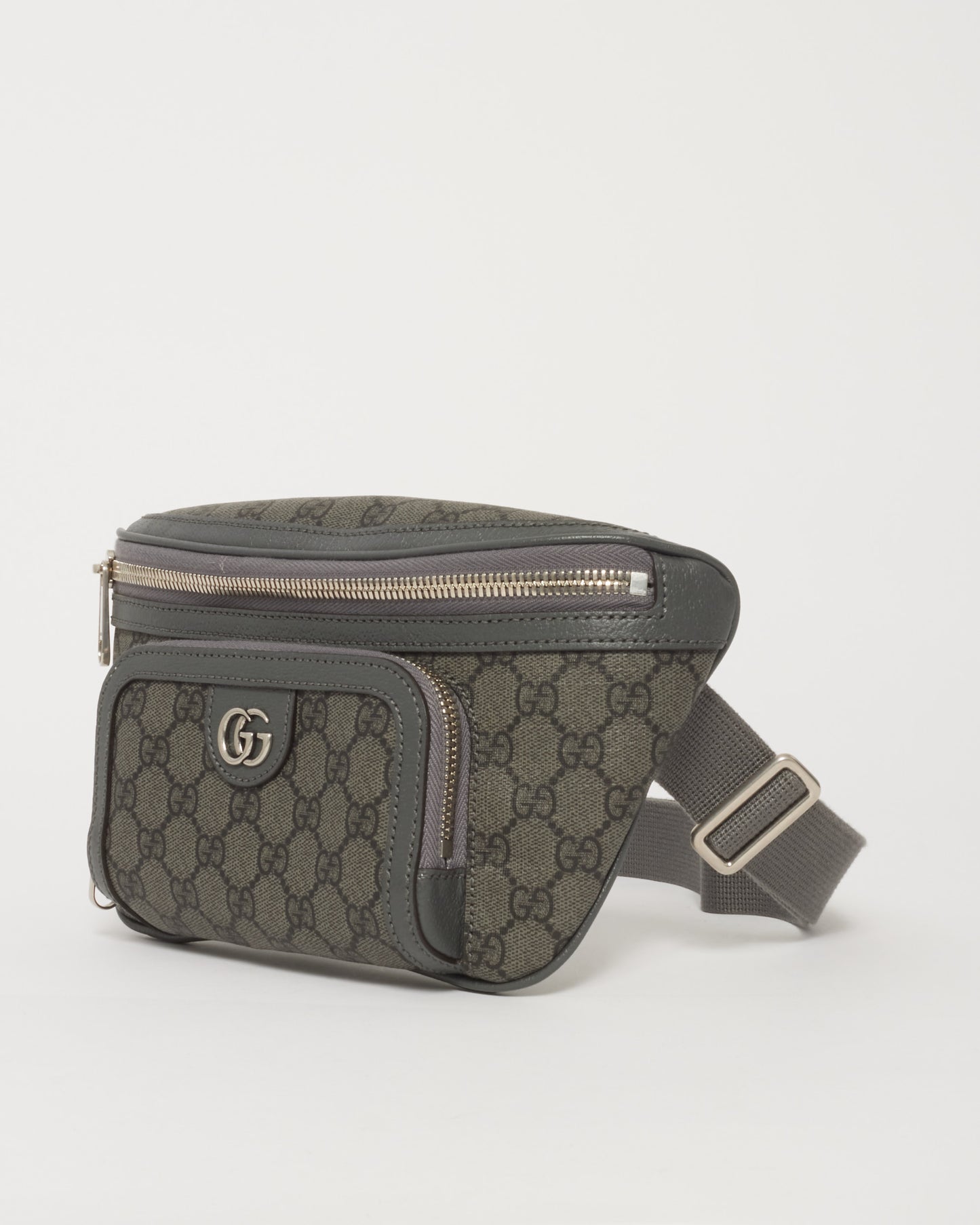 Gucci Grey Monogram GG Supreme Canvas Ophidia Belt Bag