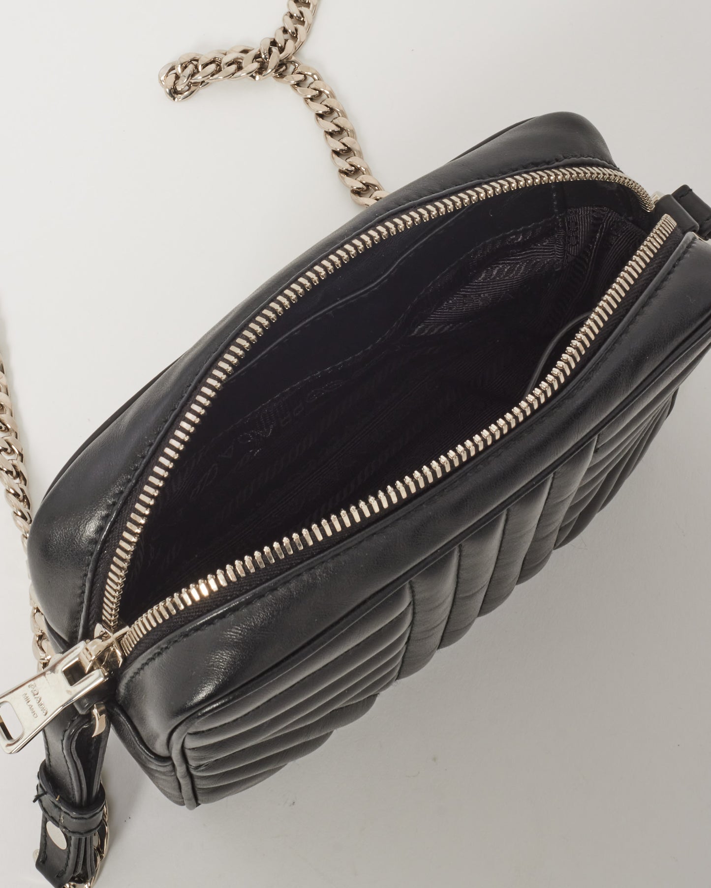 Prada Black Calfskin Leather Diagramme Camera Bag